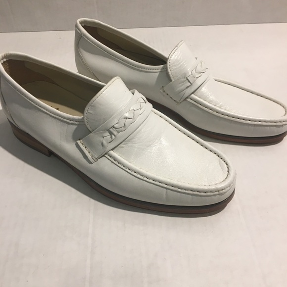 Stafford White Slip On Rider Loafer Shoes Size 8 main image 6
